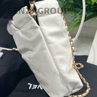 Chanel 22 Mini Bag White Gold Chain Shoulder Crossbody Women Classic