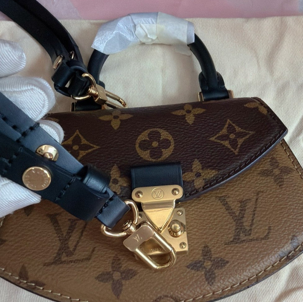 Louis Vuitton Tillsit Mini Monogram Top HandleCrossbody Brown Gold Women Classic