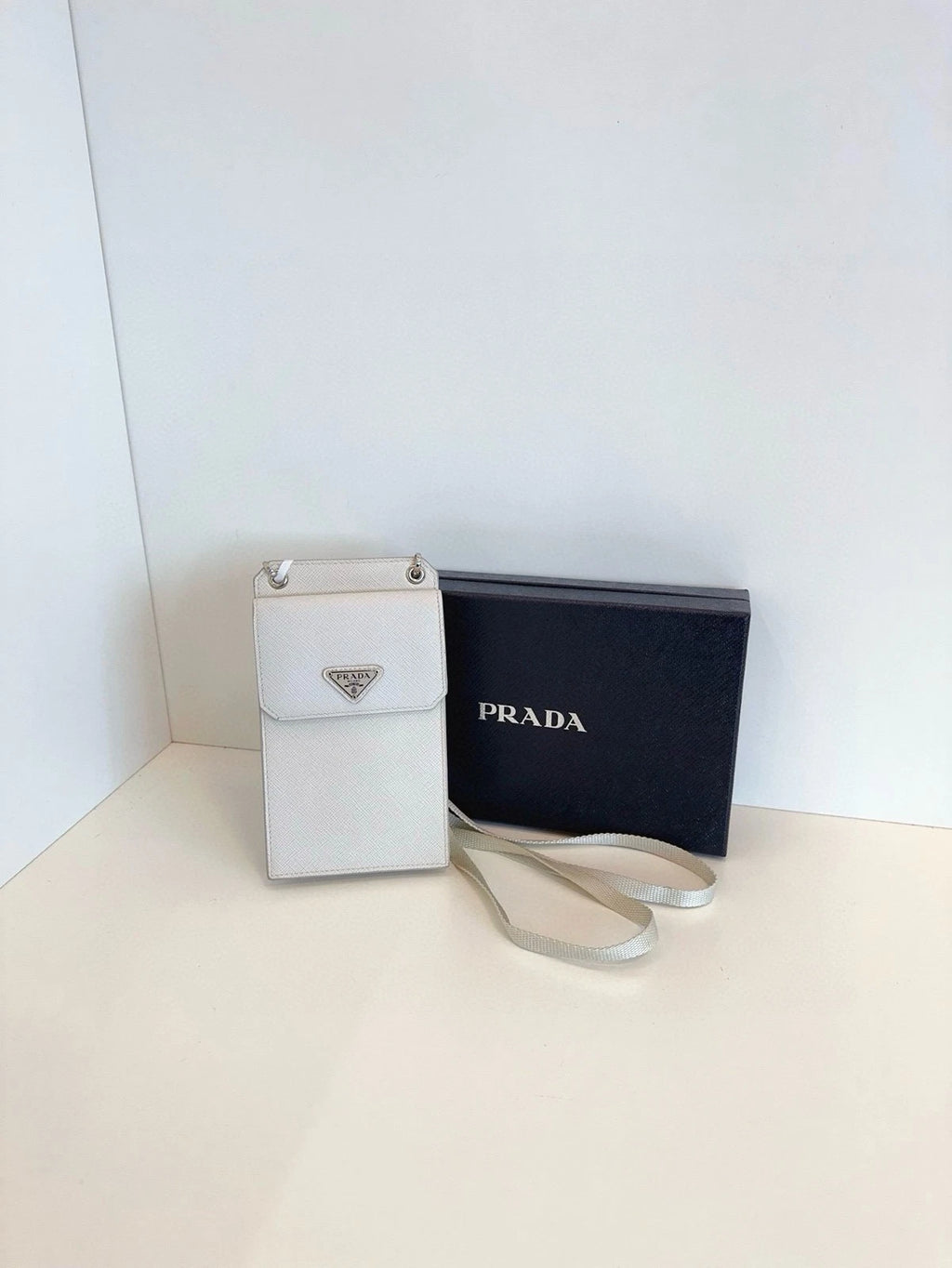 Prada White Phone Crossbody Bag For Women