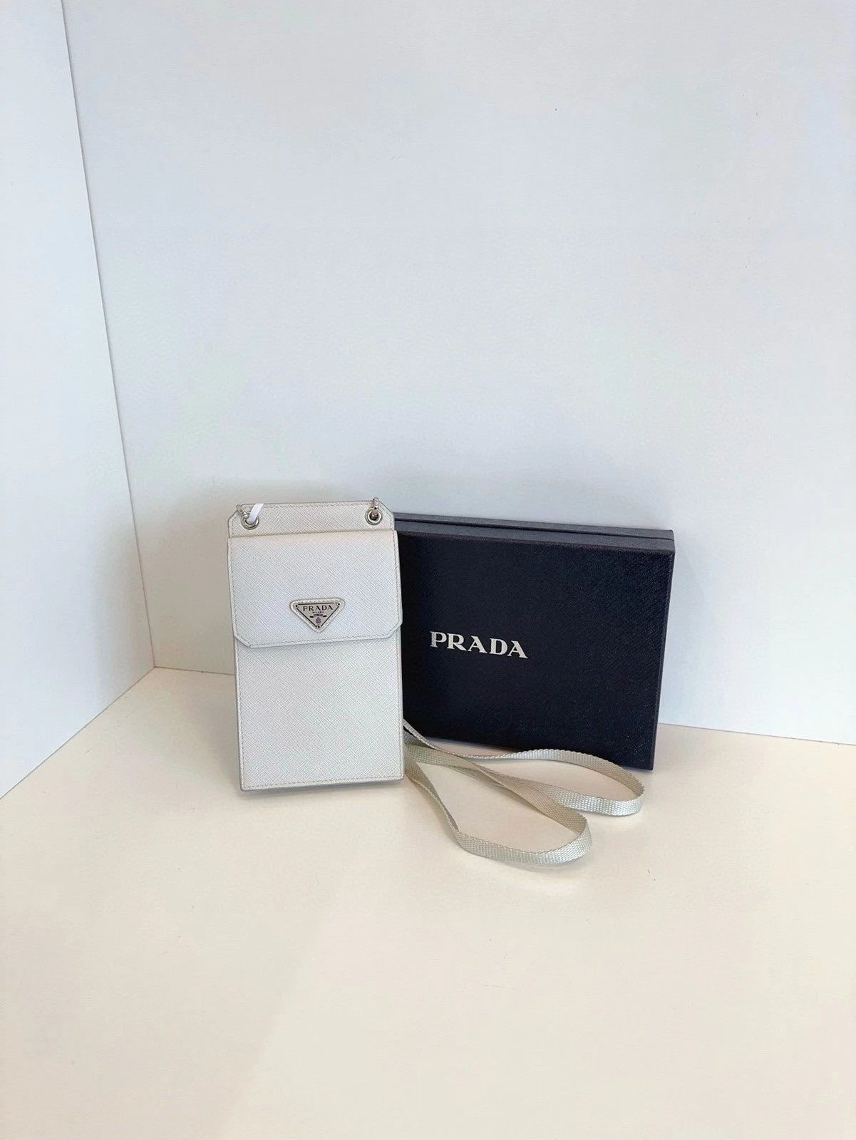 Prada White Phone Crossbody Bag For Women