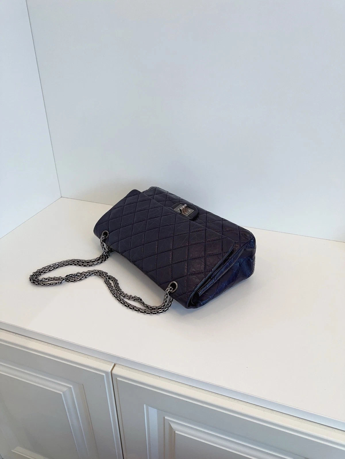 Chanel Classic 2.55 Double Flap Shoulder Bag Crossbody Bag Dark Purple