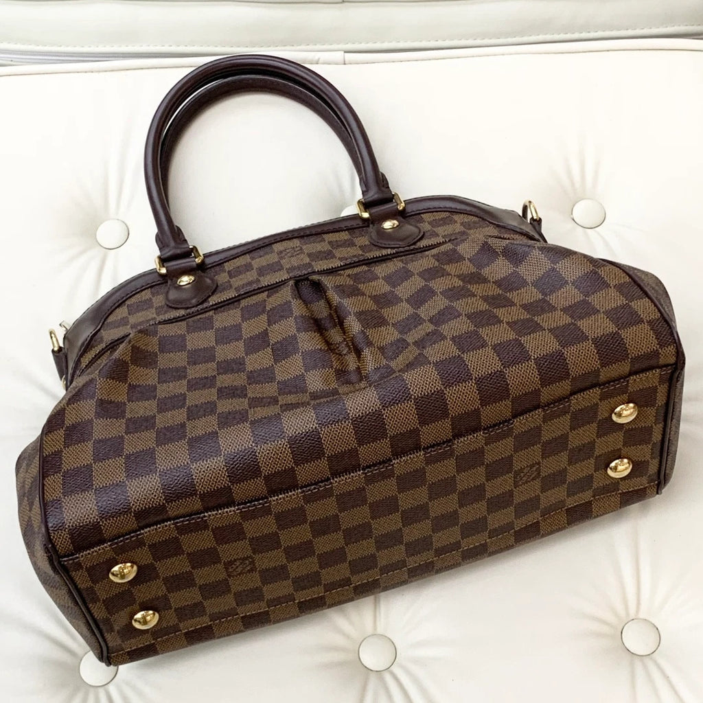 Louis Vuitton Trevi MM Damier Ebene Top Handle Bag Crossbody Women Classic S