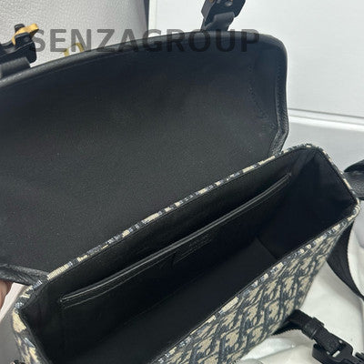 Dior Road Oblique Messenger Bag Black Classic Women's Shoulder Crossbody