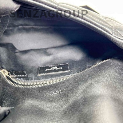 Saint Laurent Puffer Black Silver Shoulder Bag Women Classic Fashion