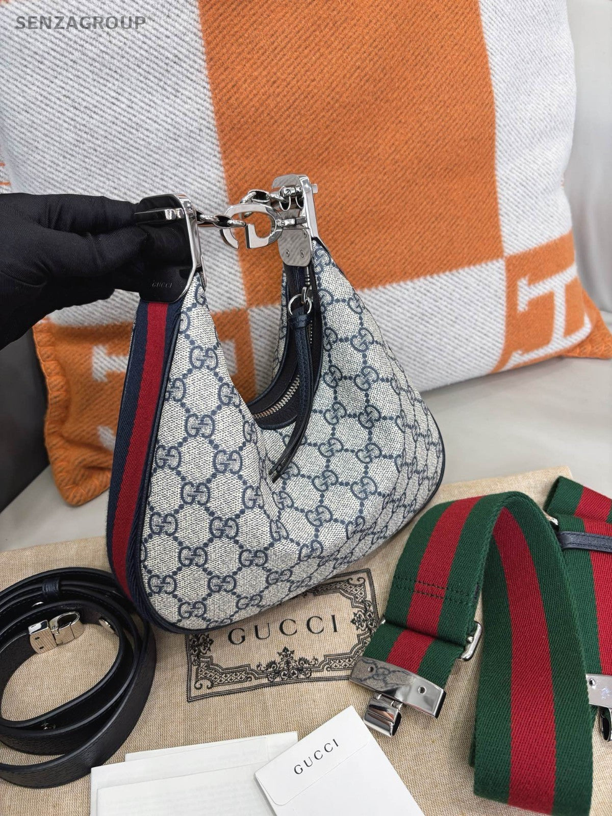 GUCCI Attache hobo Monogram Canvas Shoullder bag Classic