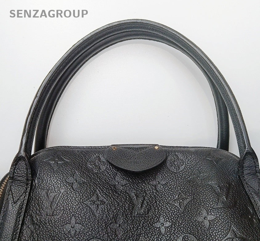 Louis Vuitton Monogram Calfskin Black Gold Top Handle Bag Women Classic