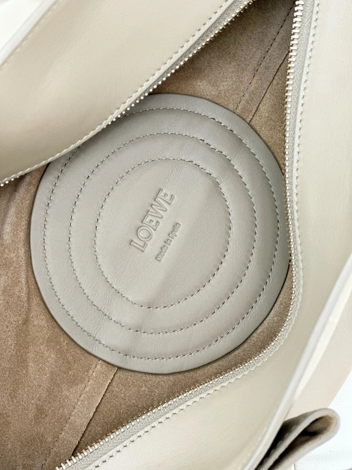 Loewe Paseo PM Calfskin Top Handle Crossbody Bag Beige Women Fashion S