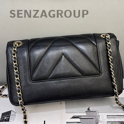 Chanel Black Gold Enamel CC Classic Flap Chain Shoulder Crossbody Bag