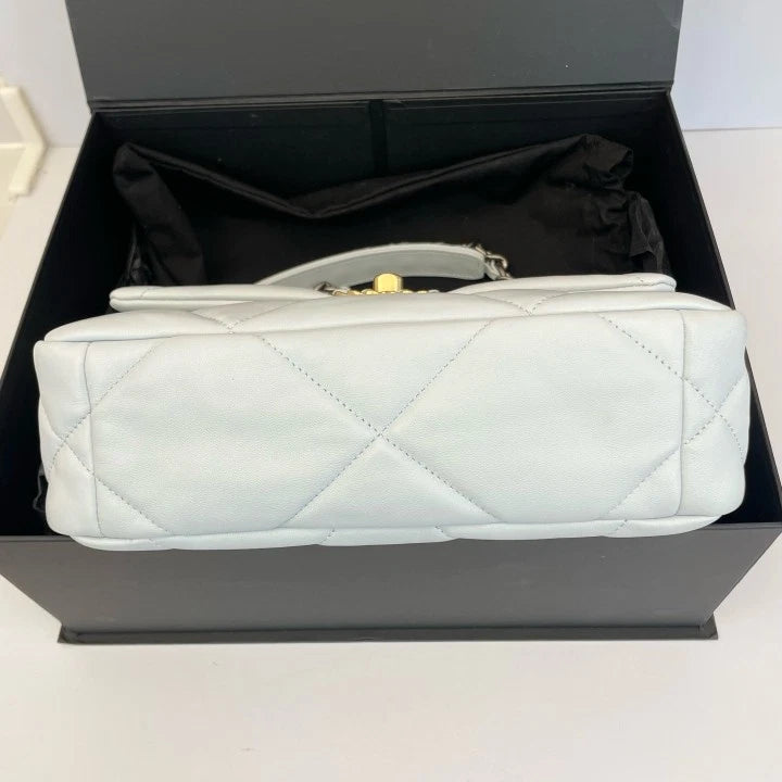 CHANEL 19Bag Baby Blue Lambskin Shoulder Bag For Women