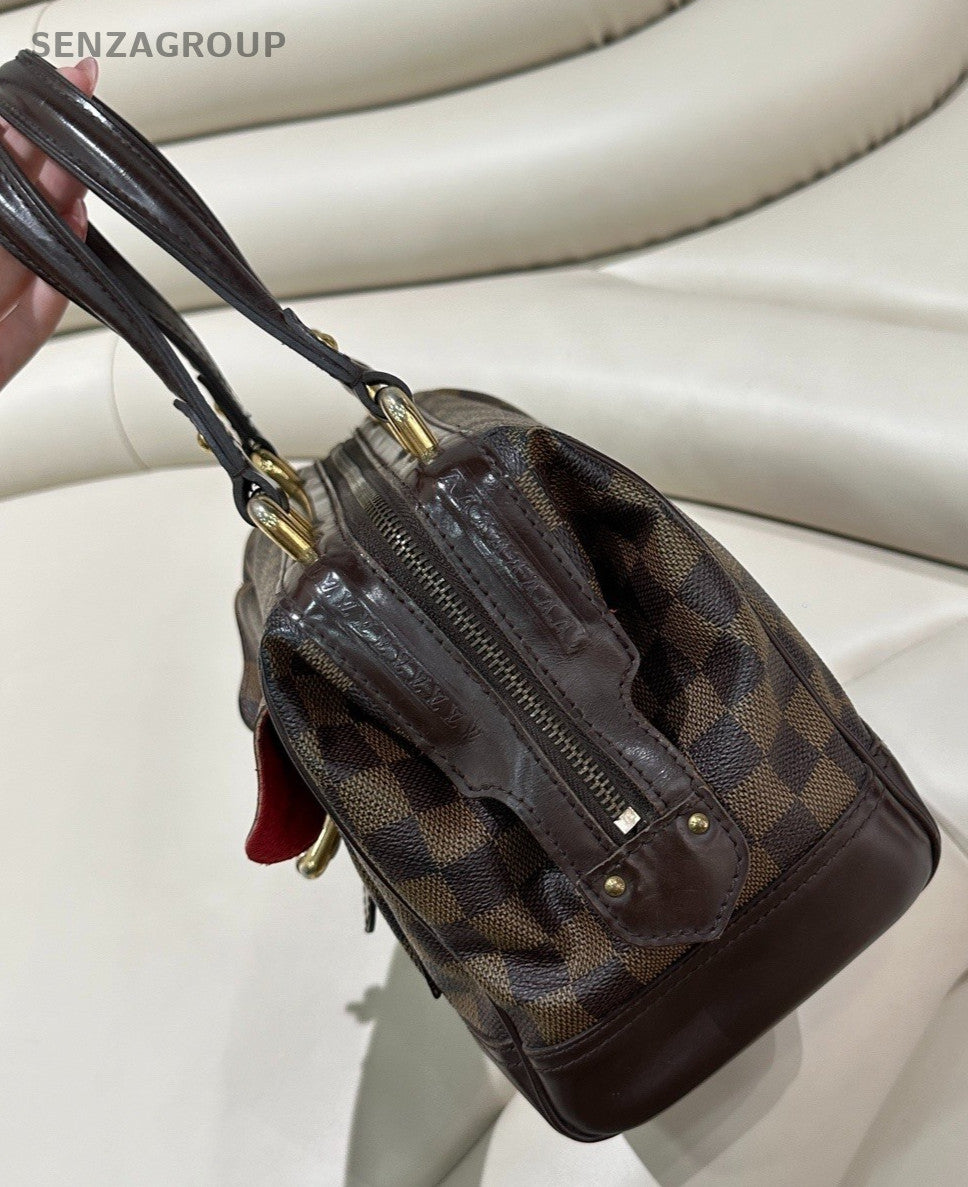 Louis Vuitton Damier Ebene Handbag Top Handle Bag Brown