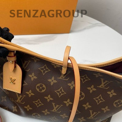 Louis Vuitton Carryall PM Monogram Shoulder Bag Brown Gold Hardware