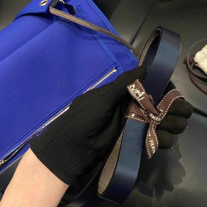 Hermers Herbag 31 Canvas Top Handle Crossbody Bag Blue Black Women D