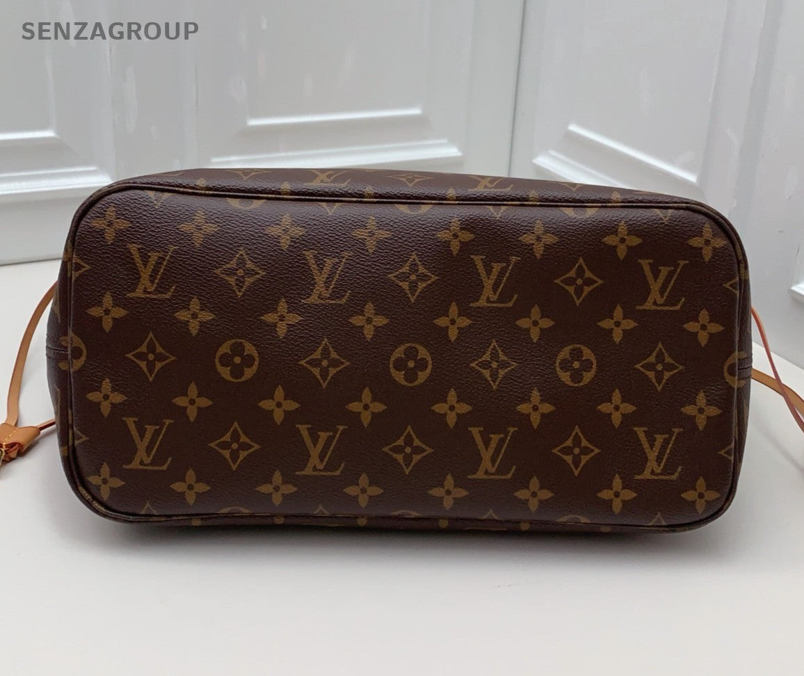 Louis Vuitton Neverfull Monogram Tote Shoulder Bag Brown Gold Women Classic
