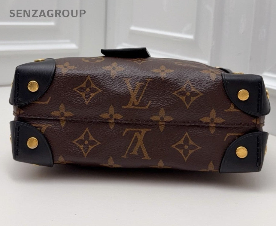 Louis Vuitton Petite Malle Monogram Chain Shoulder Bag Crossbody Brown  Women