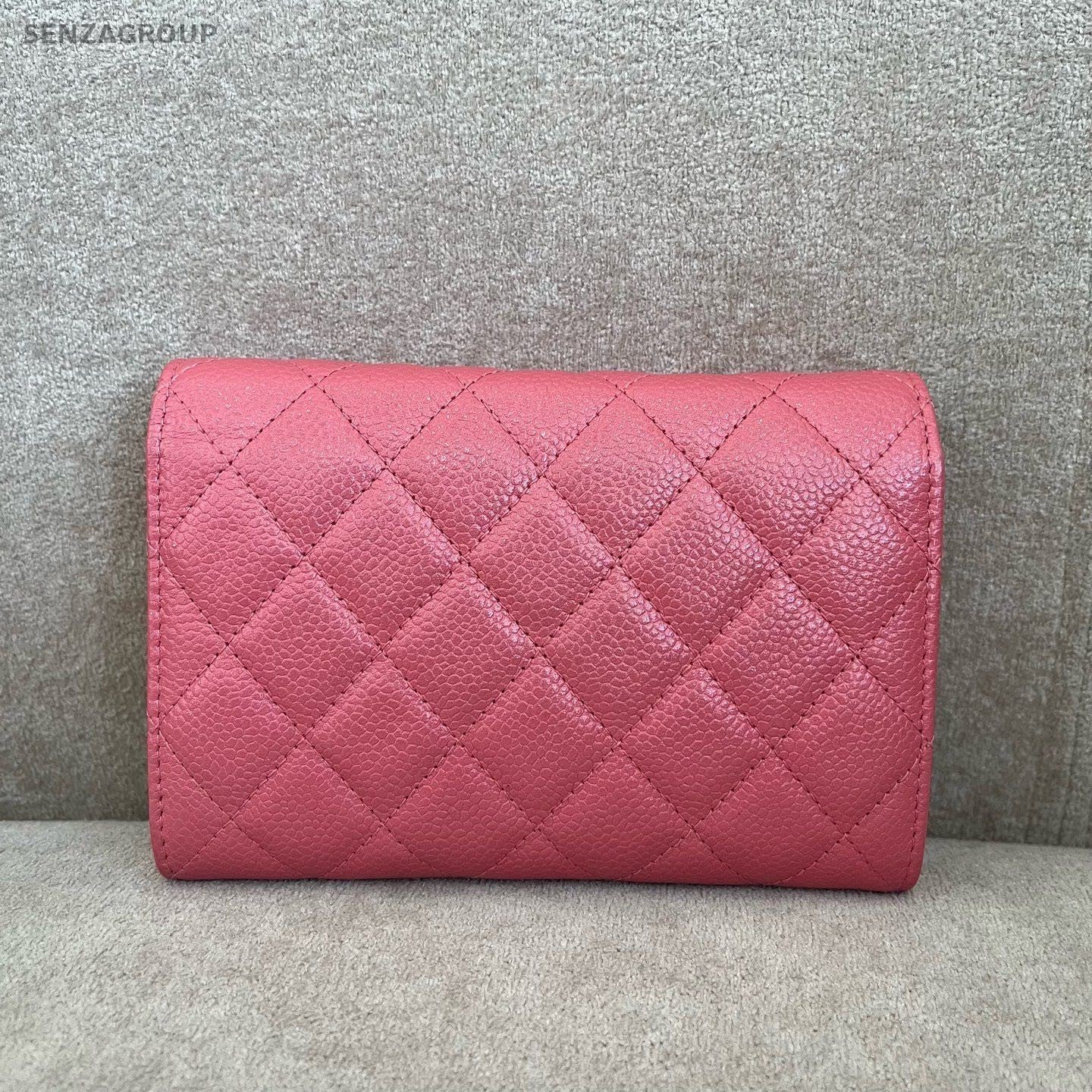 CHANEL Classic Flap Woc Calfskin Chain Shoulder bag Crossbody Pink Gold Women