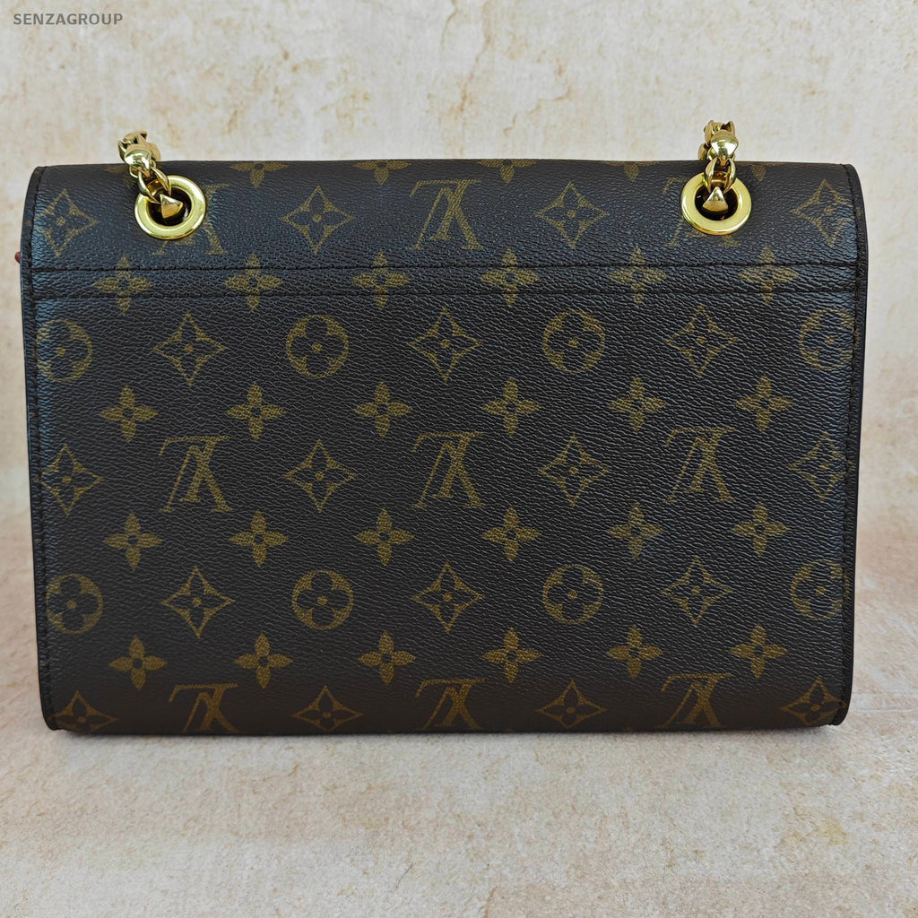 Louis Vuitton Victoire Monogram Red Chain Shoulder Crossbody Bag Women Classic