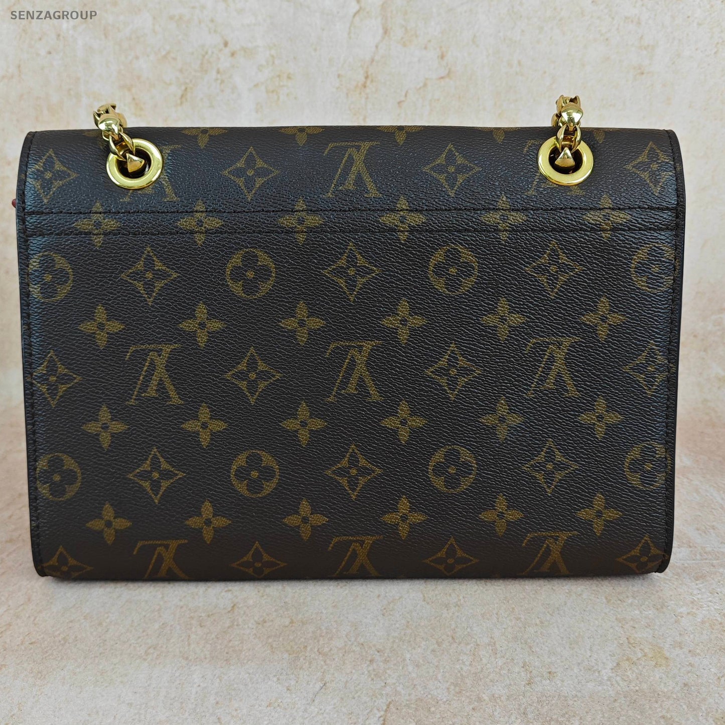 Louis Vuitton Victoire Monogram Red Chain Shoulder Crossbody Bag Women Classic