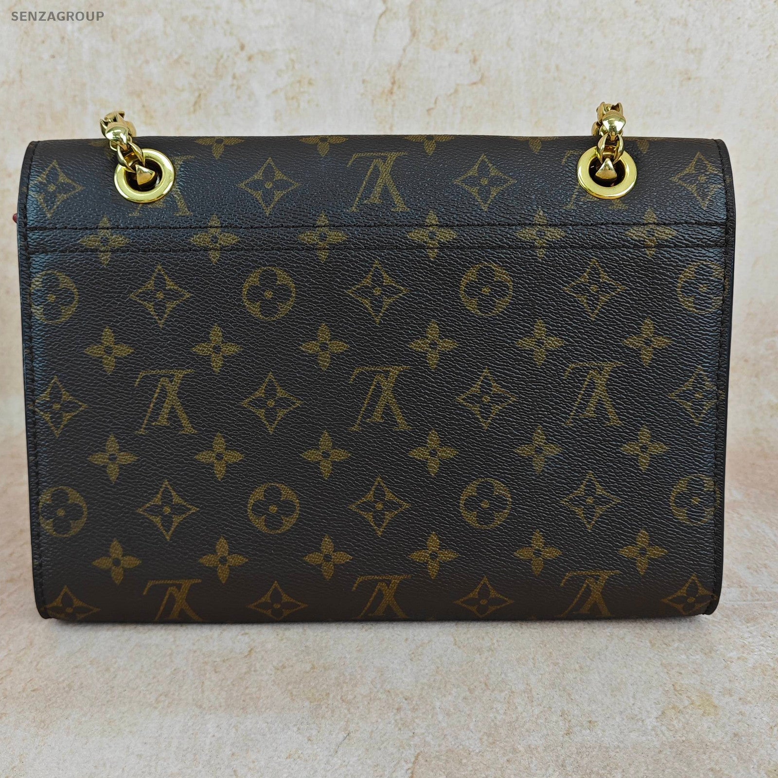 Louis Vuitton Victoire Monogram Red Chain Shoulder Crossbody Bag Women Classic