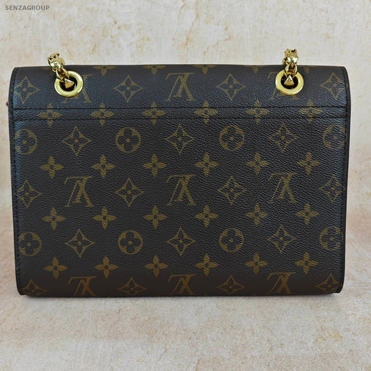 Louis Vuitton Victoire Monogram Red Chain Shoulder Crossbody Bag Women Classic