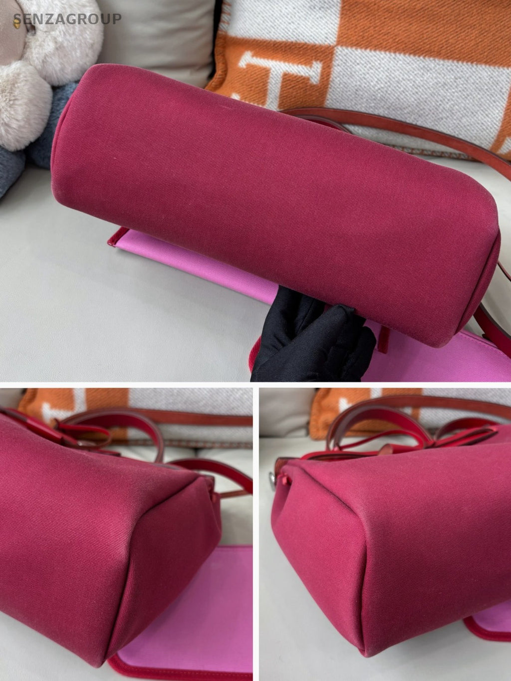 Hermes herbag31 Top Handle Shoulder Crossbody Bag Red Women