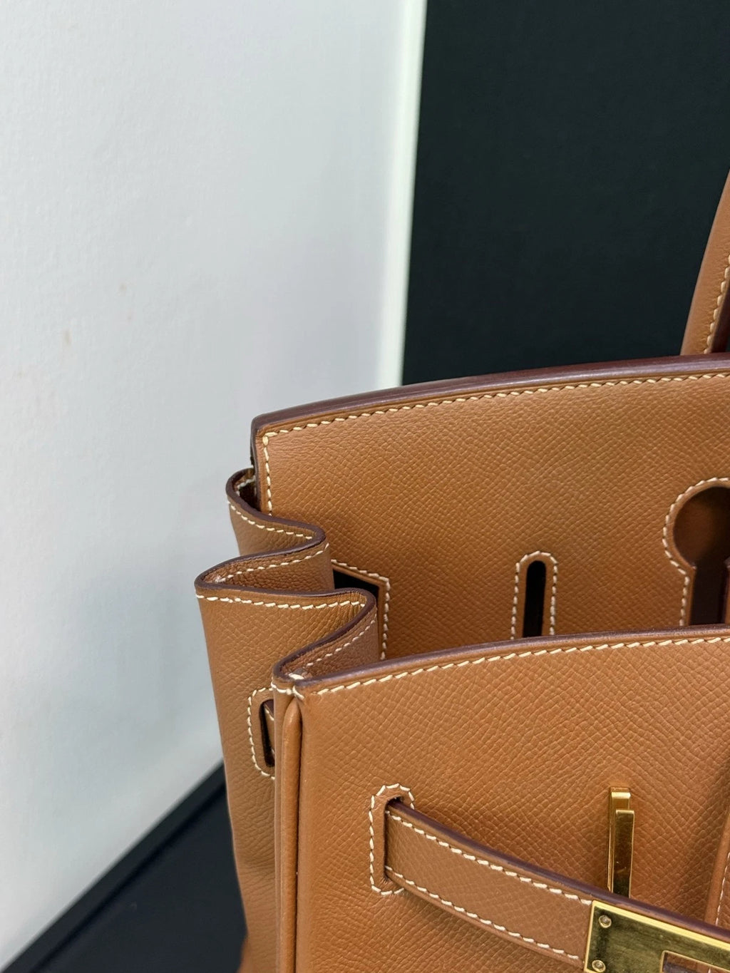Hermes Birkin35 Epsom Leather Brown Gold Top Handle Bag Women Classic Fashion