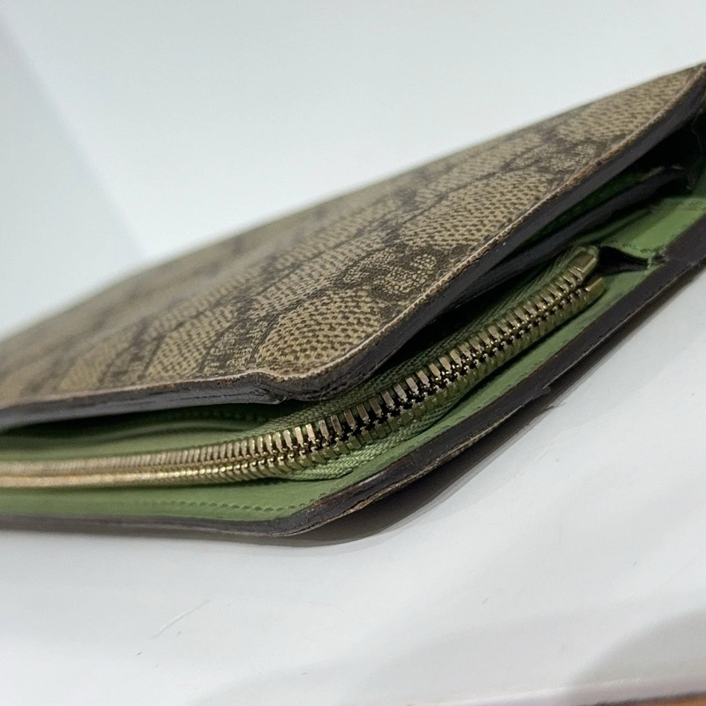GUCCI Beige Monogram Canvas Long Wallet For Women