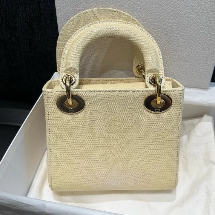 Dior Lady Dior Gold Crossbody Top Handle Excellent
