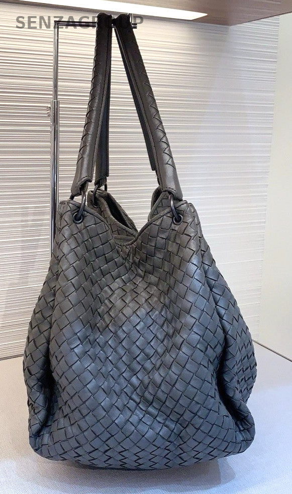 Bottega Veneta Weaving Tote Leather Shoulder bag Women Handbag Classic Gray