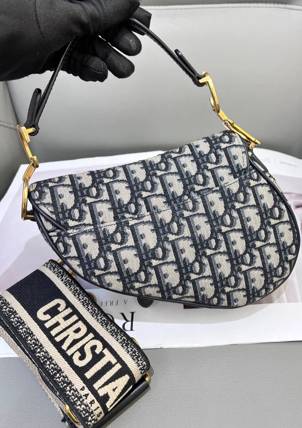 Christian Dior Monogram Saddle 2-Way Shoulder Bag Crossbody Pre-Owned
