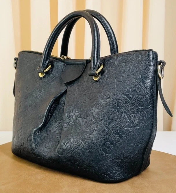 Louis Vuitton Monogram Empreinte Top Handle 2-Way Shoulder Handbag Black - Pre-Owned