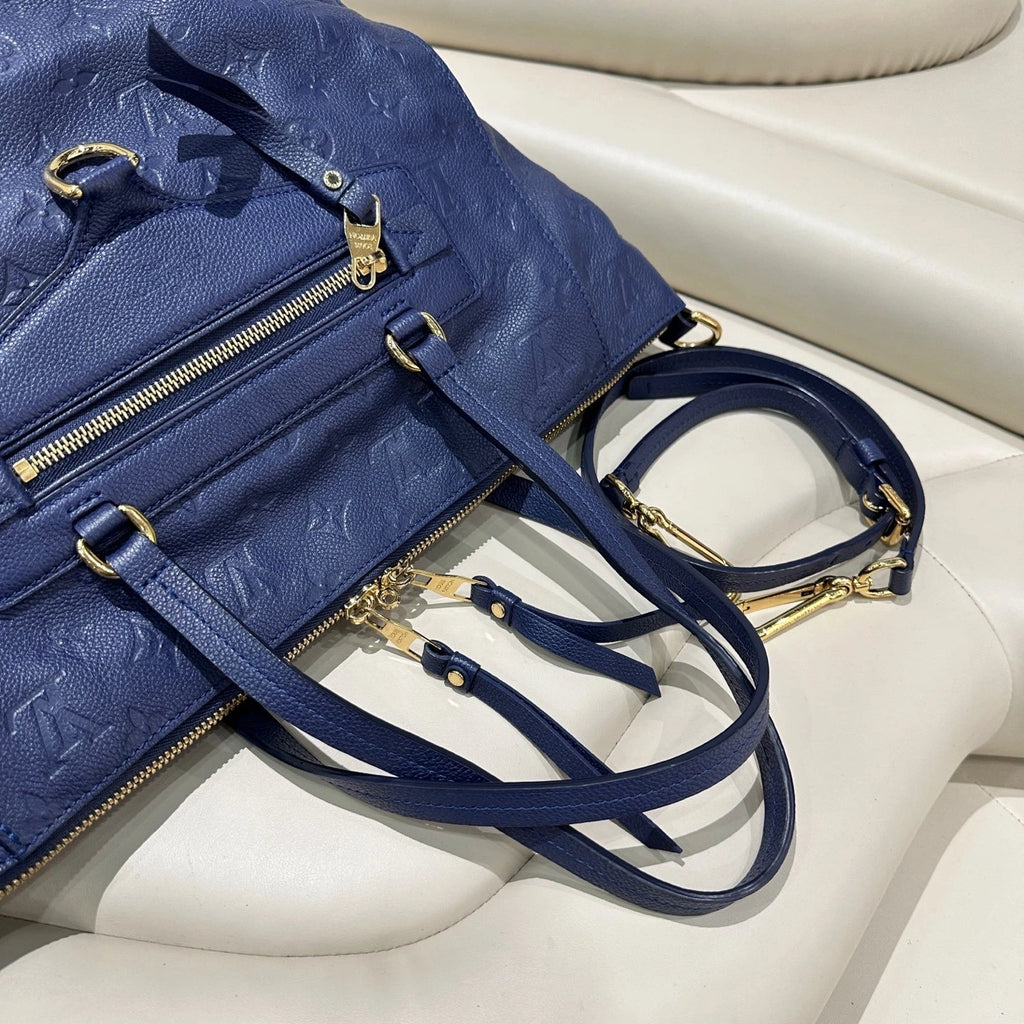 Louis Vuitton Lumineuse Monogram Empreinte Shoulder 2-Way Handbag Blue - Pre-Owned