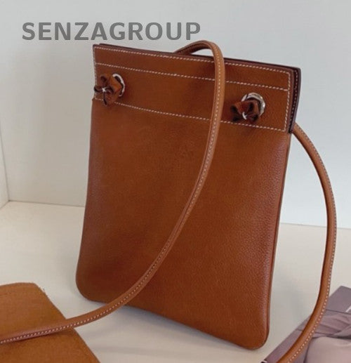 Hermes Aline Mini Crossbody Shoulder Bag Brown Silver Used Women Classic Fashion