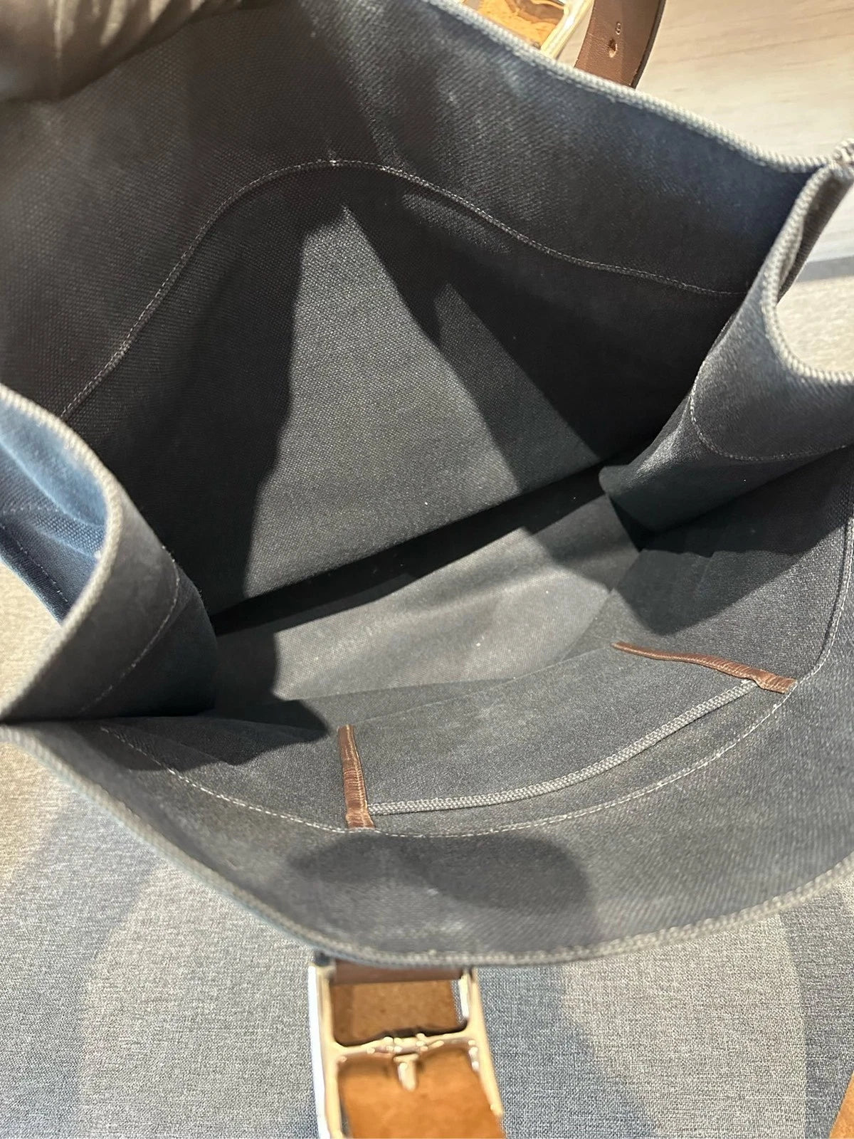 Hermes Large Canvas Tote Shoulder Shopping Bag For Women
