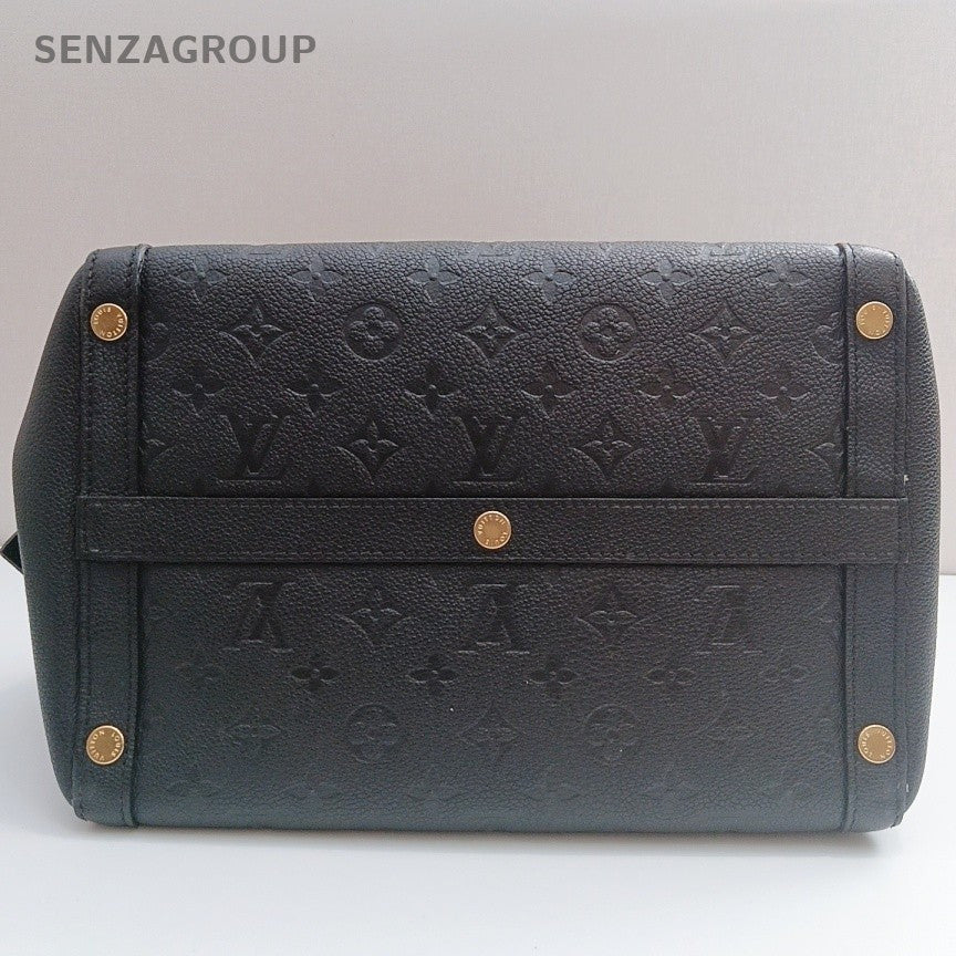 Louis Vuitton Monogram Calfskin Black Gold Top Handle Bag Women Classic