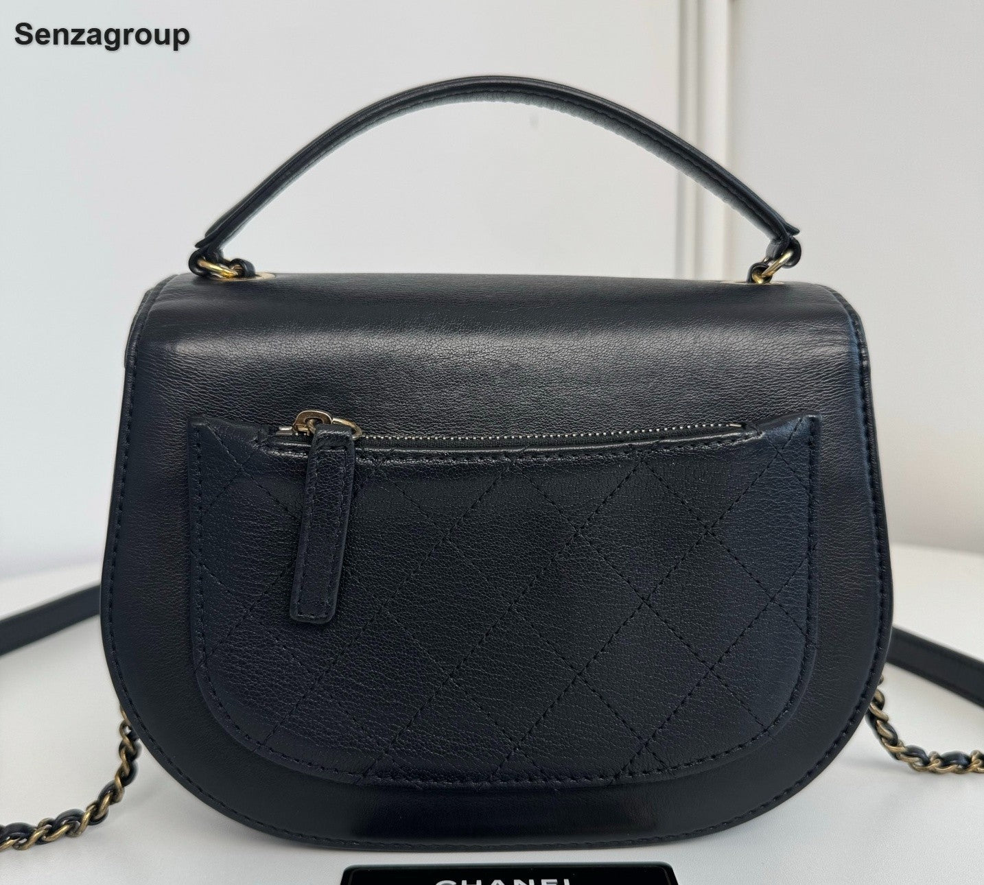 Chanel Cuba Calfskin Top Handle Crossbody Black Gold Women Classic Fashion