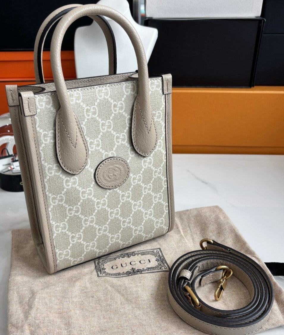 Gucci Mini Music Case GG Supreme Canvas Top Handle Shoulde Bag Almost Brand New