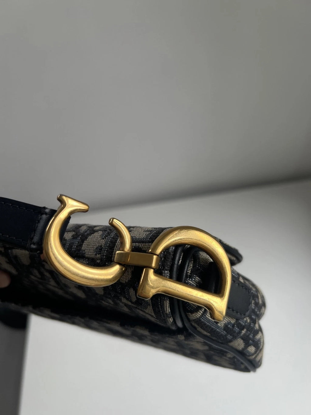 Dior Saddle Black Gold Shoulder Bag Excellent