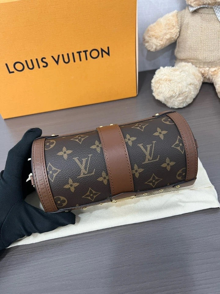 Louis Vuitton Canvas Papillon Chain Shoulder Bag For Women