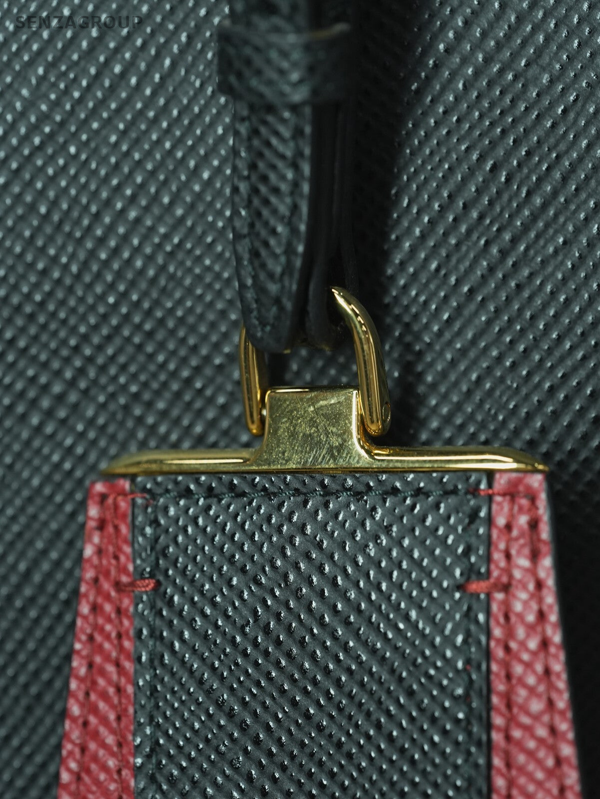 PRADA Saffiano Double Shoulder Handbag