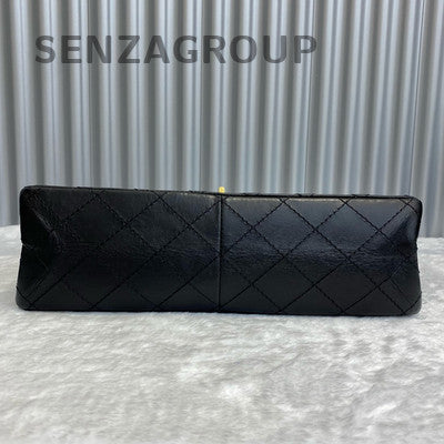Chanel Medium Black Caviar Leather Badge Chain Shoulder Bag Classic
