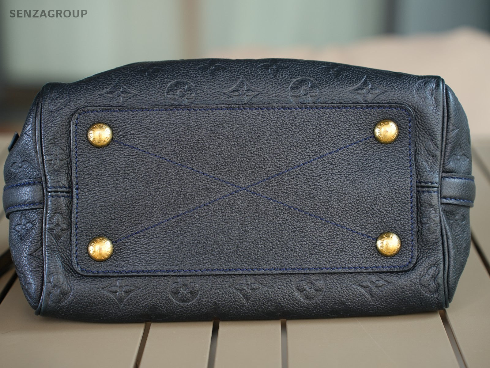 Louis Vuitton Speedy25 Monogram Empreinte 2way Shoulder Handbag Navy