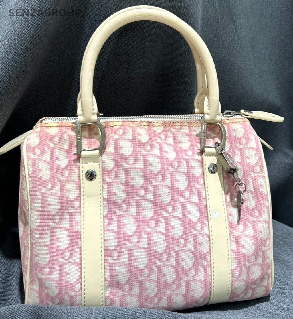 Chirstian Dior Classic Monogram Boston Handbag Pink