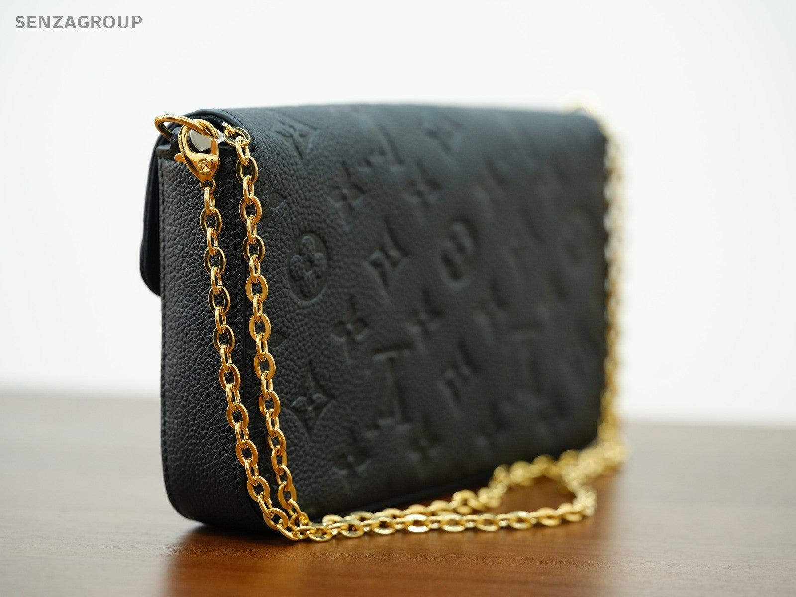 Louis Vuitton Félicie Pochette Black Monogram Empreinte Shoulder bag Chain