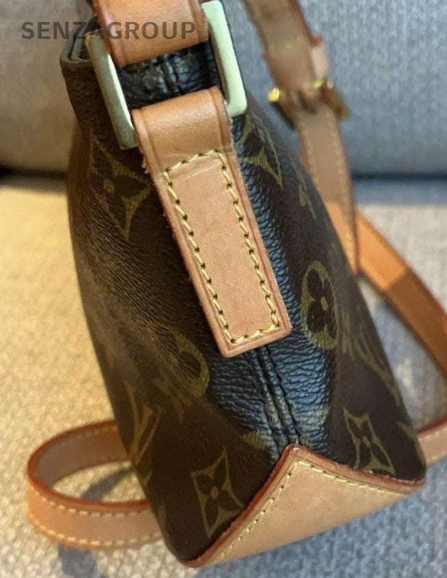 Louis Vuitton Monogram Vintage Shoulder Bag Brown Gold Women Classic