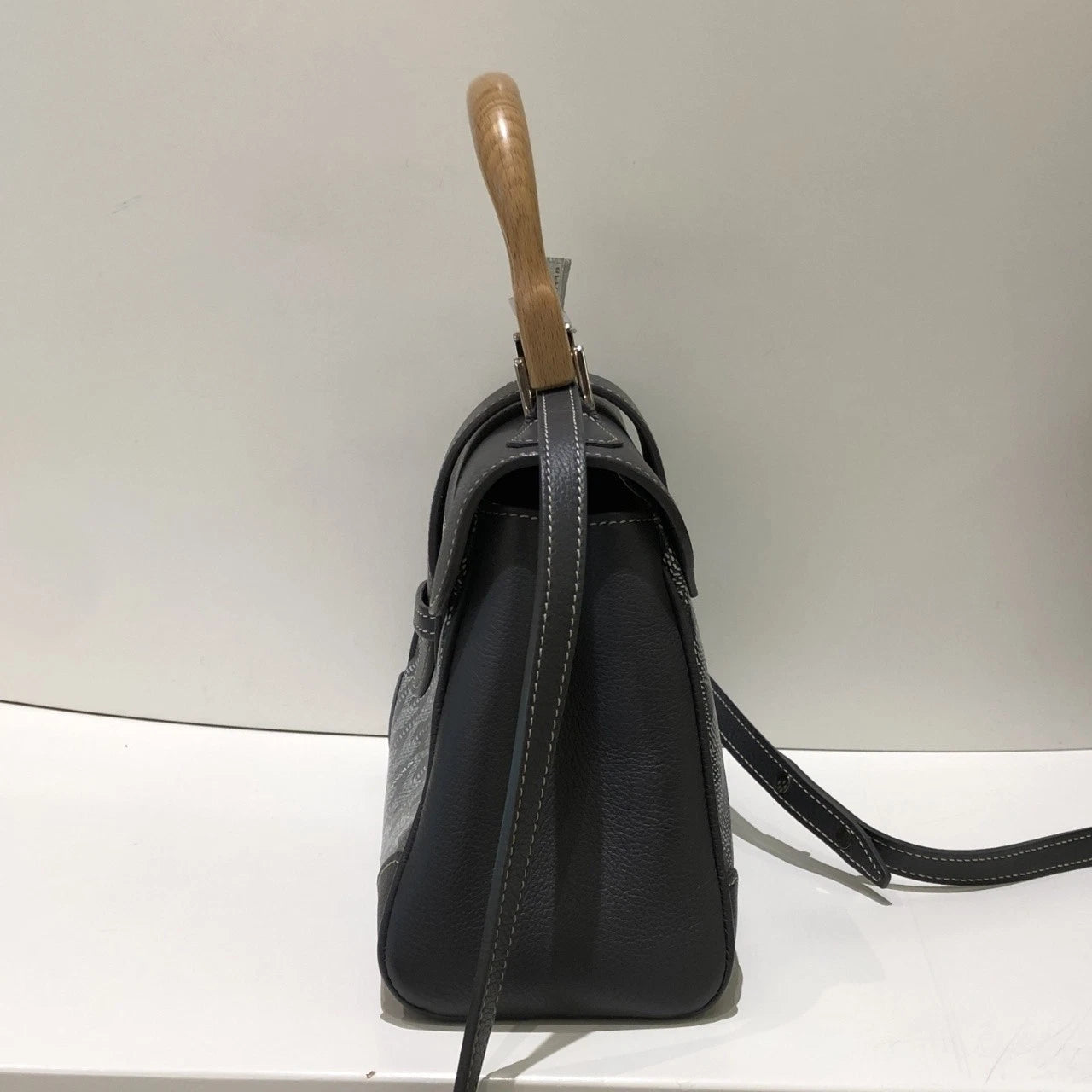 Goyard Gray Canvas Mini Saigon Top Handle Bag For Women