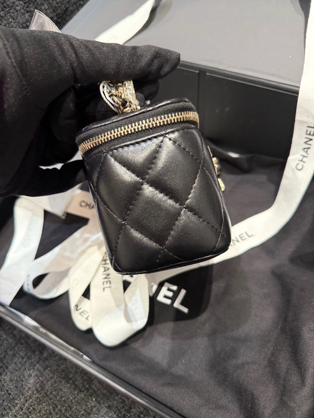 CHANEL Lambskin Rhinestone Small Box Bag For Women