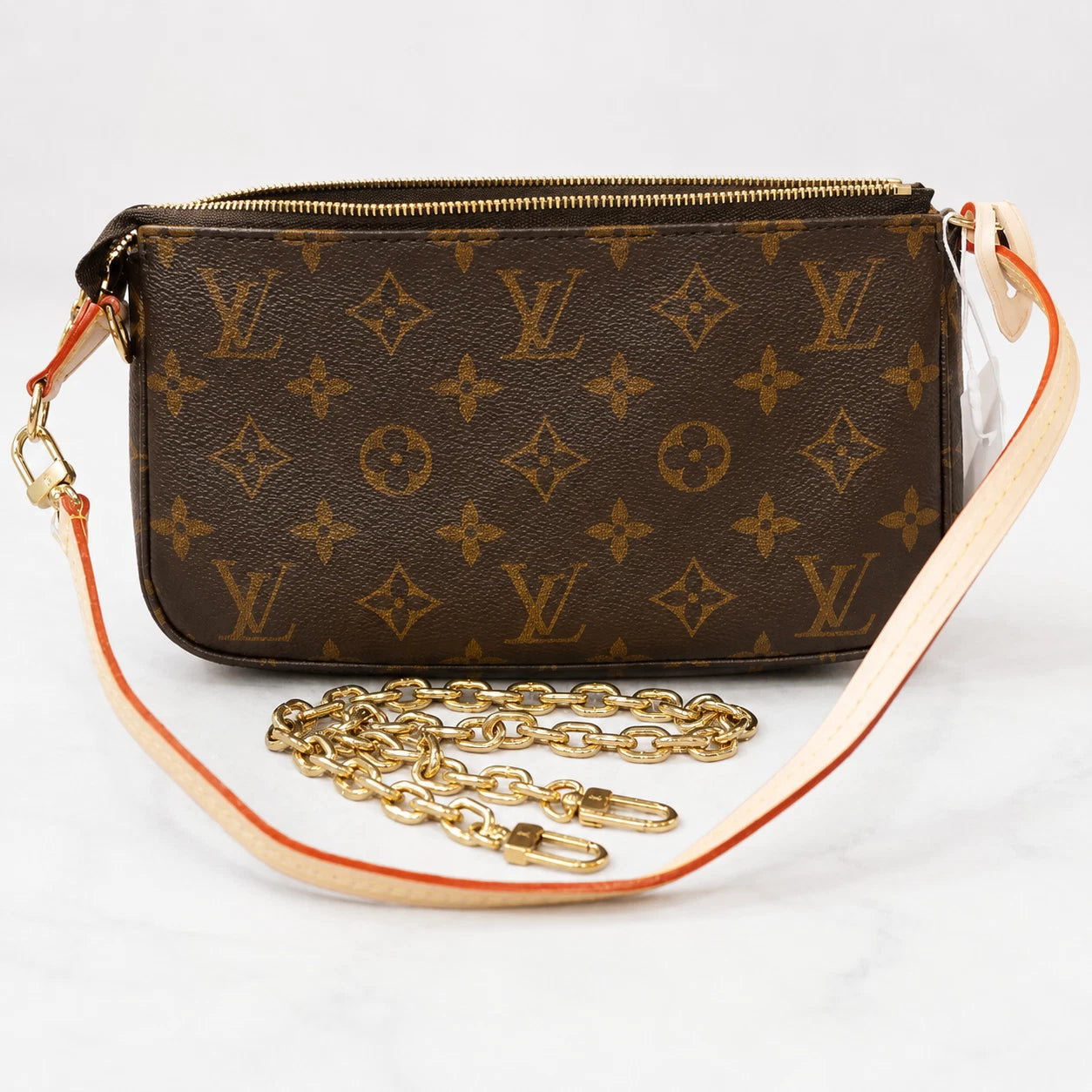 Louis Vuitton Pochette Accessories Monogram Canvas Shoulder Bag Excellent