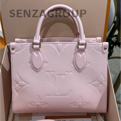 Louis Vuitton OnTheGo PM Pink Leather Tote Bag Women's Handbag