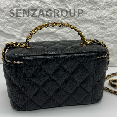Chanel 22S Vanity Case Black Gold Chain Shoulder Crossbody Bag