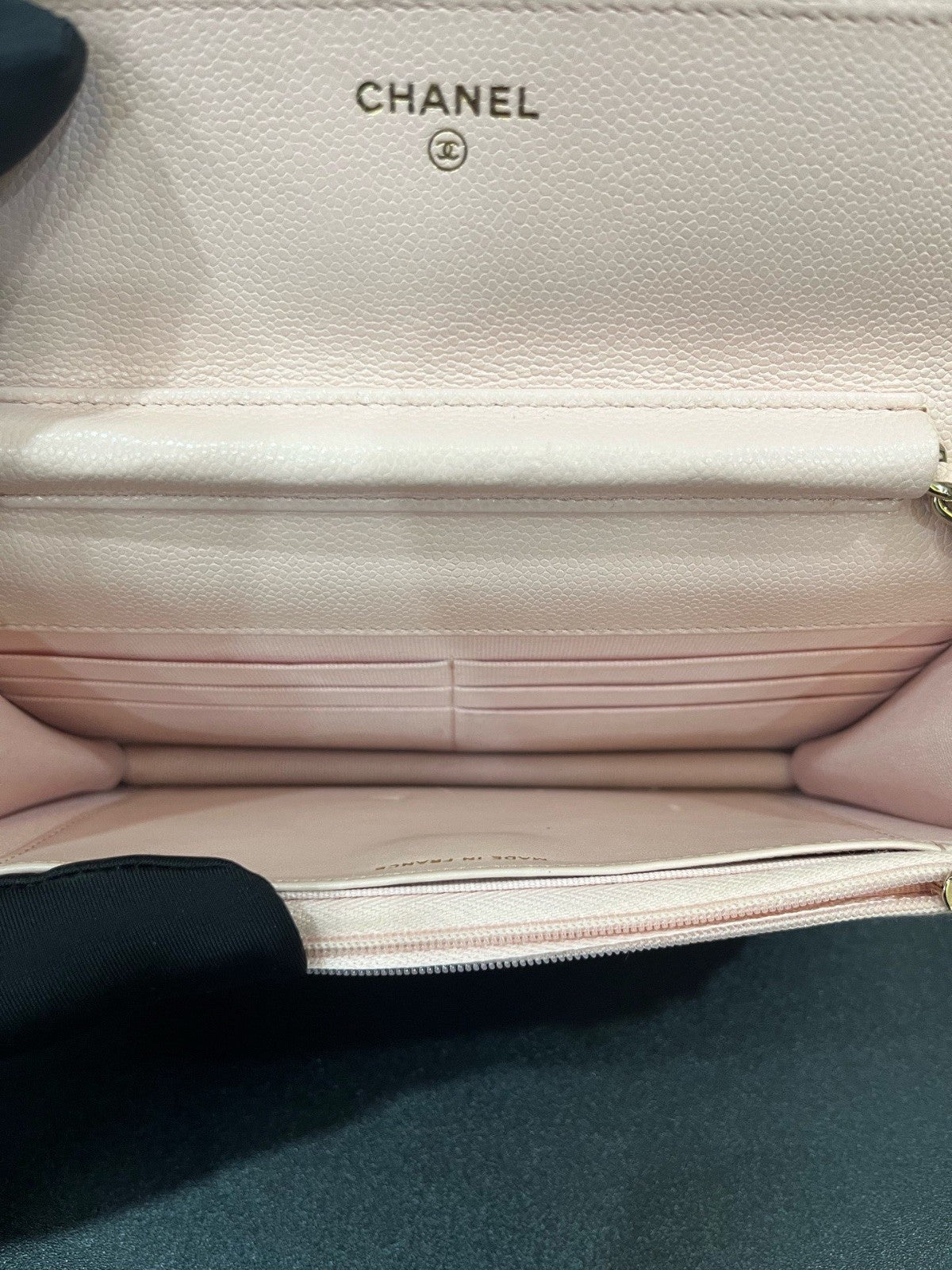CHANEL Woc Diamond Pattern Calfskin Chain Shoulder bag Crossbody Pink Women